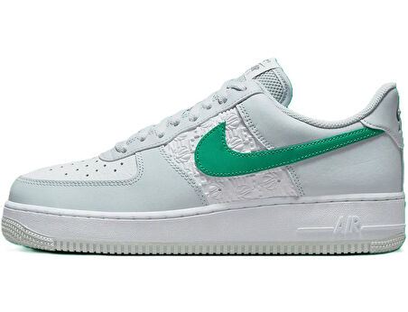Nike Air Force 1 '07 Unisex Leather Hakiki Deri Sneaker Erkek Ayakkabı Beyaz Yeşil Swoosh