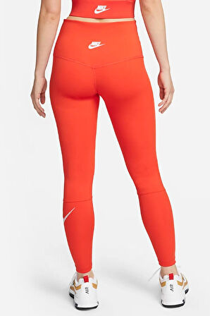 Nike One Training High Rise Leggings Yüksek Belli Toparlayıcı 2Cepli Turuncu Tayt