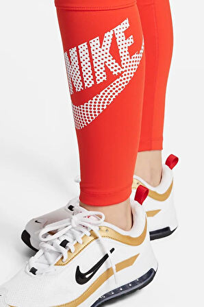 Nike One Training High Rise Leggings Yüksek Belli Toparlayıcı 2Cepli Turuncu Tayt