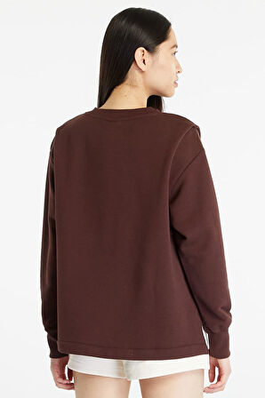 Nike Sportswear Modern Fleece Oversized French Terry Crew Neck Sweatshirt Kadın Oversize Fransız Kumaş Sweatshir Kahverengi
