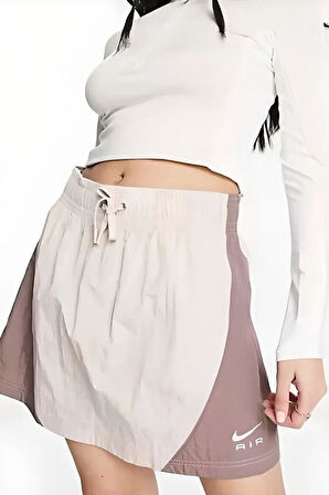Nike Air Woven Mini Skirt in Brown Kadın Dokuma Spor Etek Kahve Bej