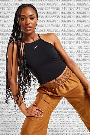 Nike Essential Cami Tight Fit Tank Top Black Likralı Fitilli Askılı Kadın Atlet Siyah