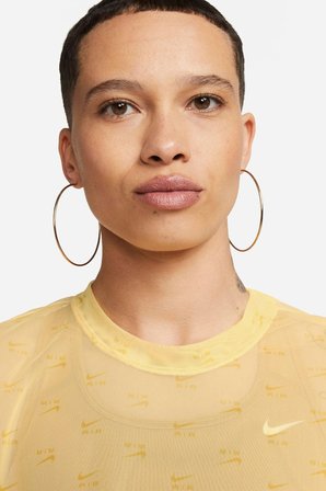 Nike Air Short-Sleeve Crew Womens Yellow Tshirt Kısa Kollu Günlük Kadın Tişört Sarı