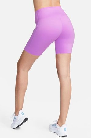 Nike Dri Fit Go Mr 8 İn Womens Tight Fermuar Cepli Kadın Antreman Taytı Lila