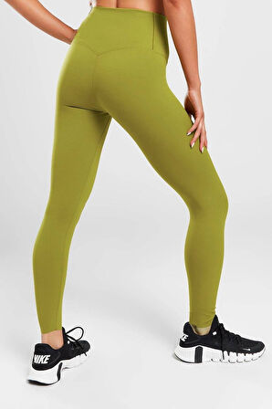 Nike Dri Fit Zenvy Gentle Support High Waisted 7/8 Leggings Kadın Yüksek Bel İç Cepli Spor Tayt Yosun Yeşili