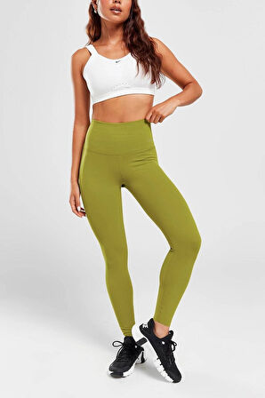 Nike Dri Fit Zenvy Gentle Support High Waisted 7/8 Leggings Kadın Yüksek Bel İç Cepli Spor Tayt Yosun Yeşili