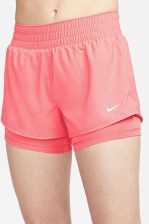 Nike One Training Dri Fit High Rise 3 inch 2 in 1 Short Kadın Yüksek Bel Bol Kesim 3 Cepli Taytlı Şort Pembe