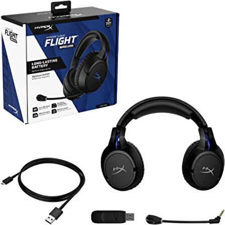 HyperX Cloud Flight HHSF1-GA-BK/G PS4 PS5 Wireless Mikrofonlu Kulak Üstü Oyuncu Kulaklığı