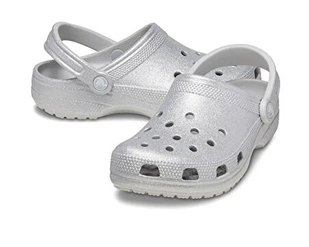 Crocs Classic Glitter Clog Kadın Terlik 205942-0IC Gri