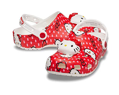 Crocs Hello Kitty Red Classic Clog Kadın Günlük Terlik 210575-90H Kırmızı