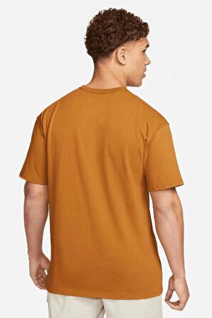 Nike Premium Essential Sust Unisex Loose Fit Tee Bol Kesim Kalın Tişört Hardal