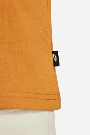 Nike Premium Essential Sust Unisex Loose Fit Tee Bol Kesim Kalın Tişört Hardal
