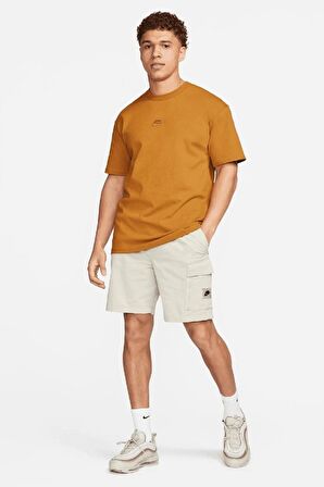Nike Premium Essential Sust Unisex Loose Fit Tee Bol Kesim Kalın Tişört Hardal