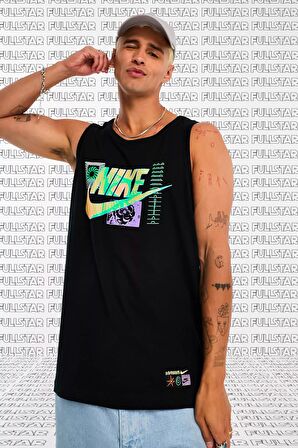 Nike Sportswear Cotton Festival Tank Black Pamuklu Günlük Stil Atlet Siyah