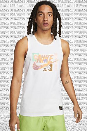 Nike Sportswear Cotton Festival Tank White Pamuklu Günlük Stil Atlet Beyaz