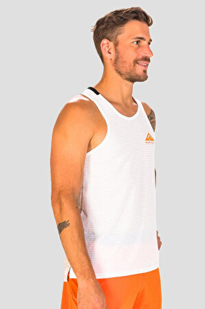 Nike Dri Fit Trail Solar Chase Running Reflektörlü Tank Erkek Antreman Koşu Atleti Beyaz