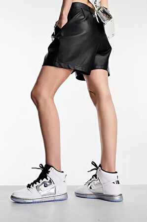 Nike Dunk High SE Leather Kadın Sneaker Hakiki Deri Bilekli Beyaz Spor Ayakkabı