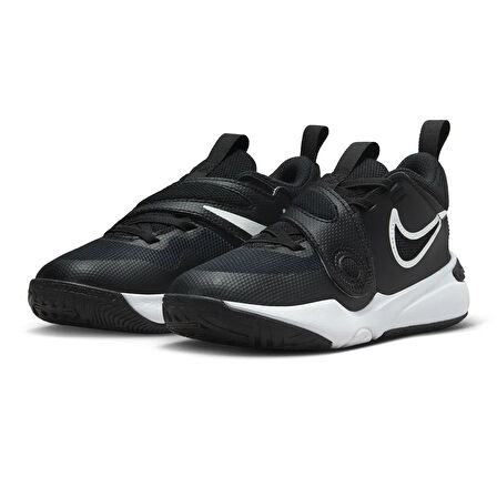 Nike Team Hustle D 11 Basketball Shoes Bantlı Lastik ipli Basketbol Ayakkabısı Siyah