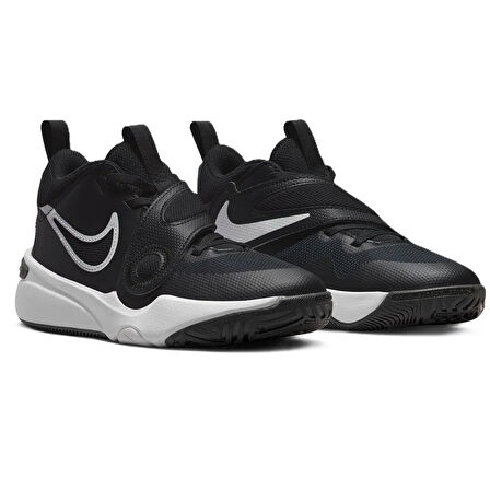 Nike Team Hustle D 11 Unisex Basketball Shoes Lastik Bağcıklı Cırtlı Basketbol Ayakkabısı Siyah