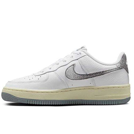 Nike Air Force 1 LV8 3 Leather Unisex Sneaker Swoosh Hakiki Deri Günlük Spor Ayakkabı Beyaz