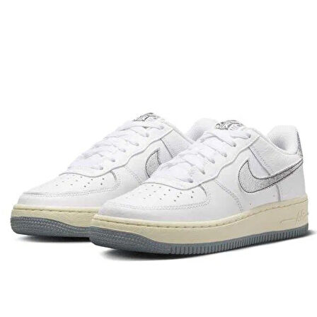 Nike Air Force 1 LV8 3 Leather Unisex Sneaker Swoosh Hakiki Deri Günlük Spor Ayakkabı Beyaz