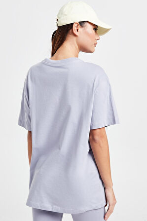 Nike Sportswear Loose Fit T-Shirt Unisex Nakış Swooslu Tişört Mor