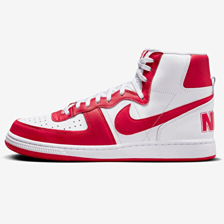 Nike Terminatör High Sneaker White Red Lethar Hakiki Deri Erkek Günlük Spor Ayakkabı Beyaz Kırmızı