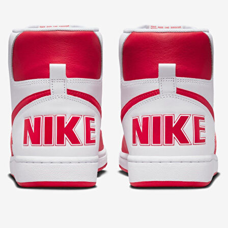 Nike Terminatör High Sneaker White Red Lethar Hakiki Deri Erkek Günlük Spor Ayakkabı Beyaz Kırmızı