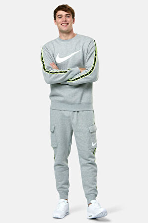 Nike Sportswear Grey Sweatshirt Şardonlu Erkek Sweatshirt Gri