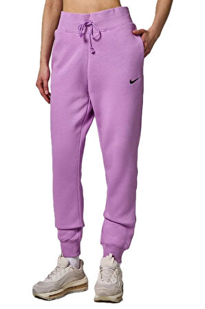 Nike Sportswear Phoenix Fleece Women Jogger Yüksek Belli Bol Kalıp Şardonlu Kadın Eşofman Altı Mor