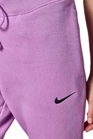 Nike Sportswear Phoenix Fleece Women Jogger Yüksek Belli Bol Kalıp Şardonlu Kadın Eşofman Altı Mor