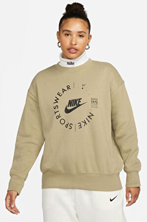 Nike Sportswear Utility Graphic Women’s Kadın Oversize Sweatshirt Haki