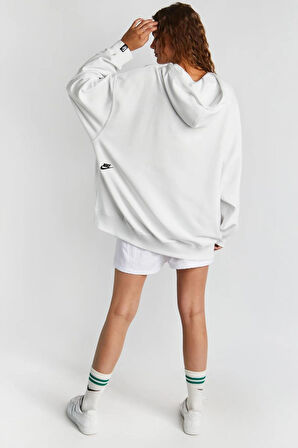 Nike Oversized Pullover Hoodie White Bol Kapüşonlu Unisex Sweatshirt Beyaz