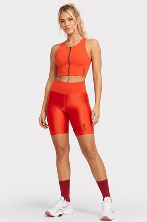 Nike Pro-Mid-Rise 7 Membership Biker Womens Tight Kadın Antreman Taytı Turuncu