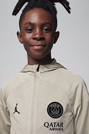 Nike PSG Strike Third Kid's Jordan Dri Fit Football Hooded Knit Tracksuit Unisex Çocuk Eşofman Takımı Taş
