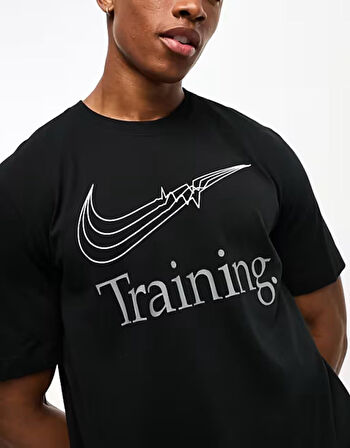 Nike Training Dri Fit Swoosh Graphic Tshirt Black Erkek Koşu Antrenman Tişörtü Sİyah