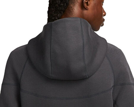 Nike Tech Fleece Full Zip Windrunner Erkek Hoodie Kapüşonlu Gri Sweatshirt