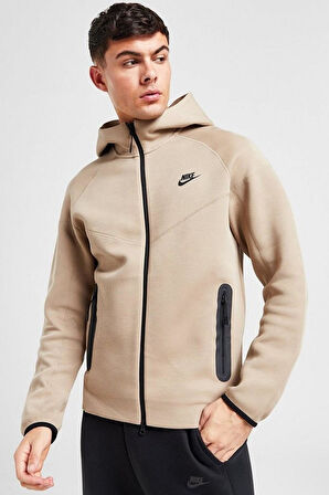 Nike Tech Fleece Full Zip Windrunner Hoodie Navy Kapüşonlu Unisex Sweatshirt Kahve
