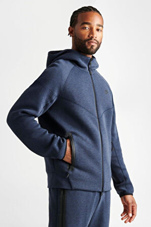 Nike Tech Fleece Full Zip Windrunner Hoodie Navy Kapüşonlu Unisex Sweatshirt Lacivert