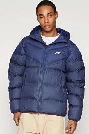Nike Stormfit Primaloft Synthetic Fit Jacket Rahat Kalıp Kapüşonlu Mont Lacivert