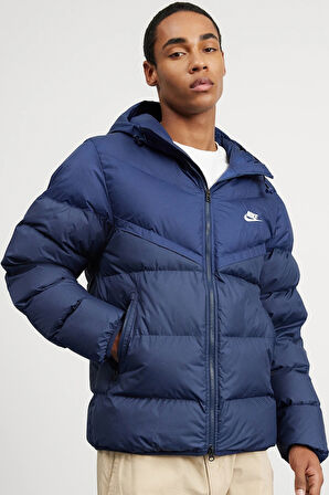 Nike Stormfit Primaloft Synthetic Fit Jacket Rahat Kalıp Kapüşonlu Mont Lacivert