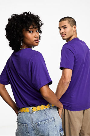 Nike Basketball NBA LA Lakers Unisex Team Logo Graphic T-shirt Unisex Pamuklu Tişört Mor