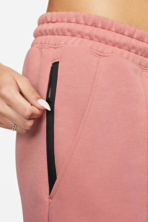 Nike Sportswear Tech Fleece Standart Fit Mid Rise Jogger Kadın Eşofman Altı Pembe