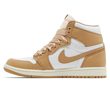 Nike Air Jordan 1 MID Leather Unisex Sneaker Hakiki Deri Bilekli Günlük Spor Ayakkabı Taba
