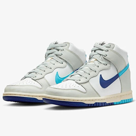 Nike Dunk High SE Leather Unisex Sneaker Hakiki Deri Unisex Günlük Spor Ayakkabı Beyaz