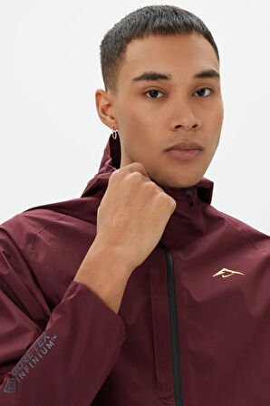 Nike Trail Running Grotex Packable Hoodie Erkek Su Geçirmez Kapüşonlu Çantaya Dönüşebilen Reflektörlü Koşu Ceketi Bordo