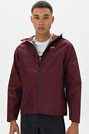 Nike Trail Running Grotex Packable Hoodie Erkek Su Geçirmez Kapüşonlu Çantaya Dönüşebilen Reflektörlü Koşu Ceketi Bordo