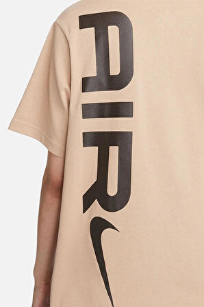 Nike Air Sportswear Tee Loose Ft Kadın Büyük Beden %100 Pamuk Tişört Açık Kahve