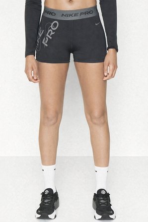 Nike Pro Mid Rise Graphic Short 3" Womens Shorts Kadın Tayt Şort Siyah