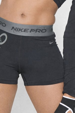 Nike Pro Mid Rise Graphic Short 3" Womens Shorts Kadın Tayt Şort Siyah